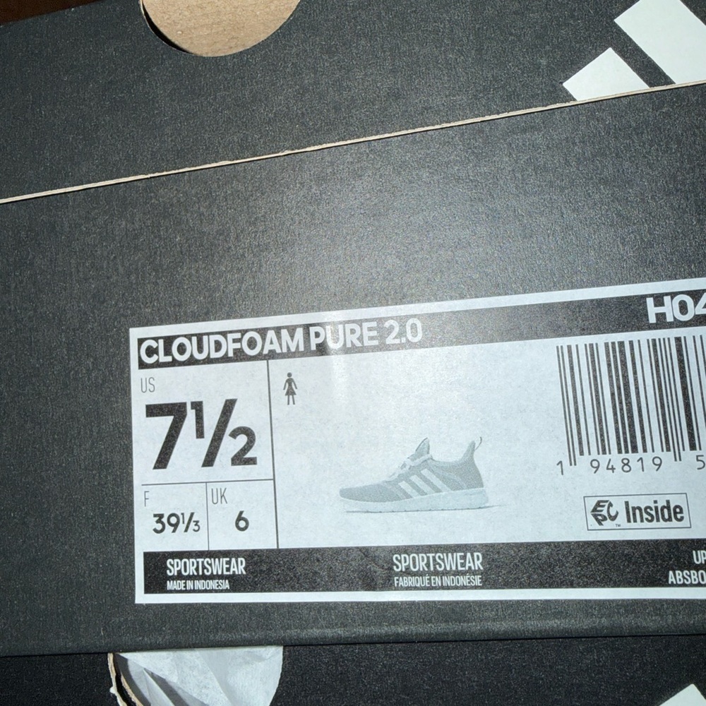 Adidas Womens Gray and White Sneakers - Picture 6 of 6